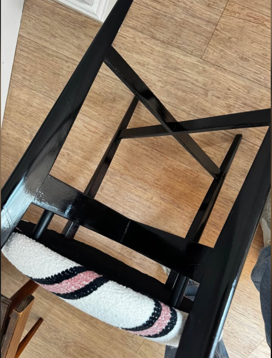 Pair of Black and White Chiavari Chairs, 1950s
