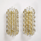 Pair of Crystal Wall Lights by Carl Fagerlund, Sweden 1960s