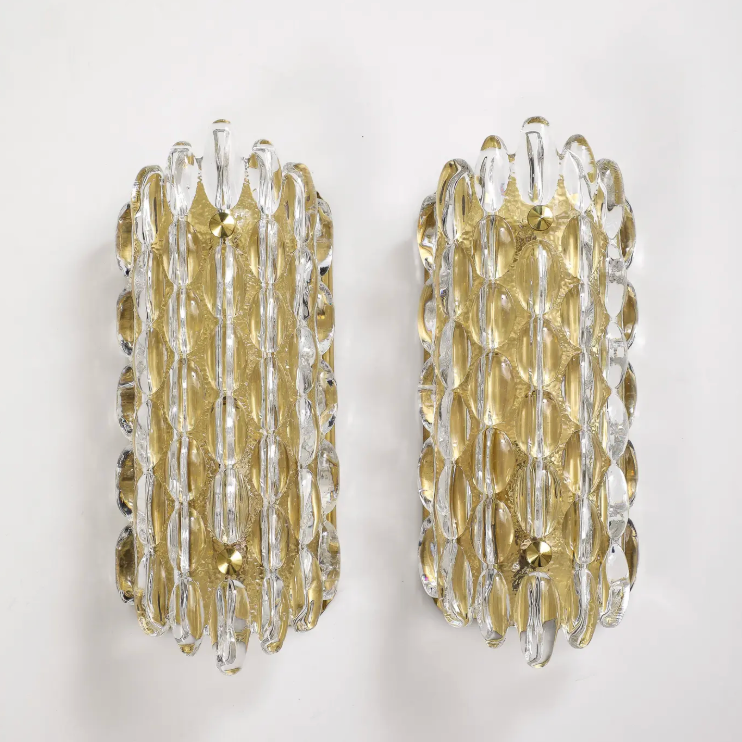 Pair of Crystal Wall Lights by Carl Fagerlund, Sweden 1960s