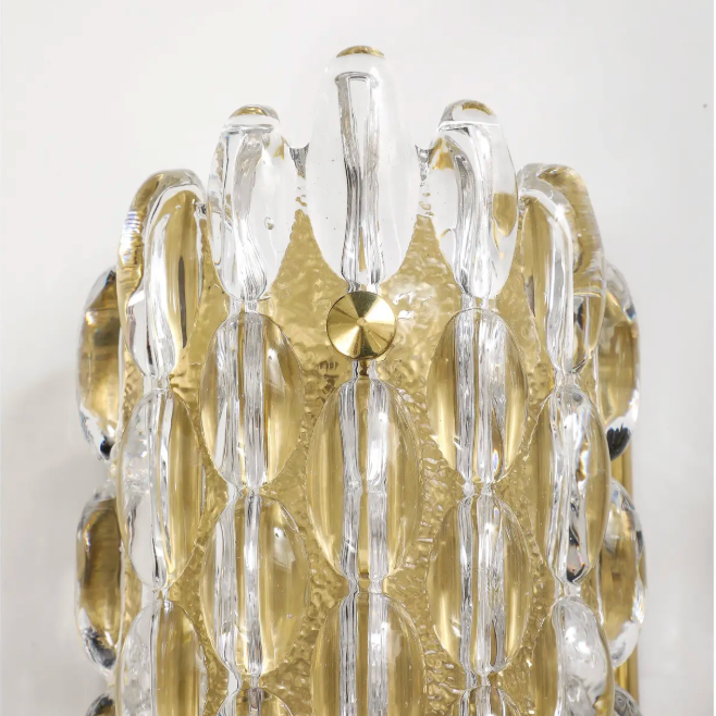 Pair of Crystal Wall Lights by Carl Fagerlund, Sweden 1960s