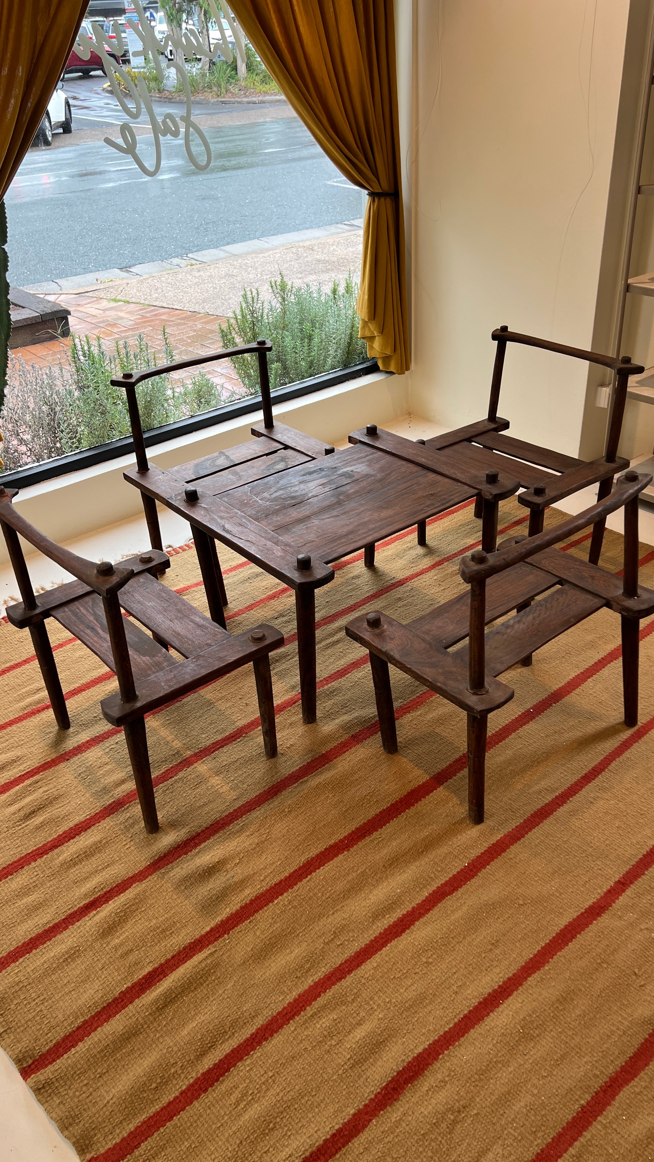 Terracotta and Fawn Single Line Rug by Beni Rug – Curated Spaces