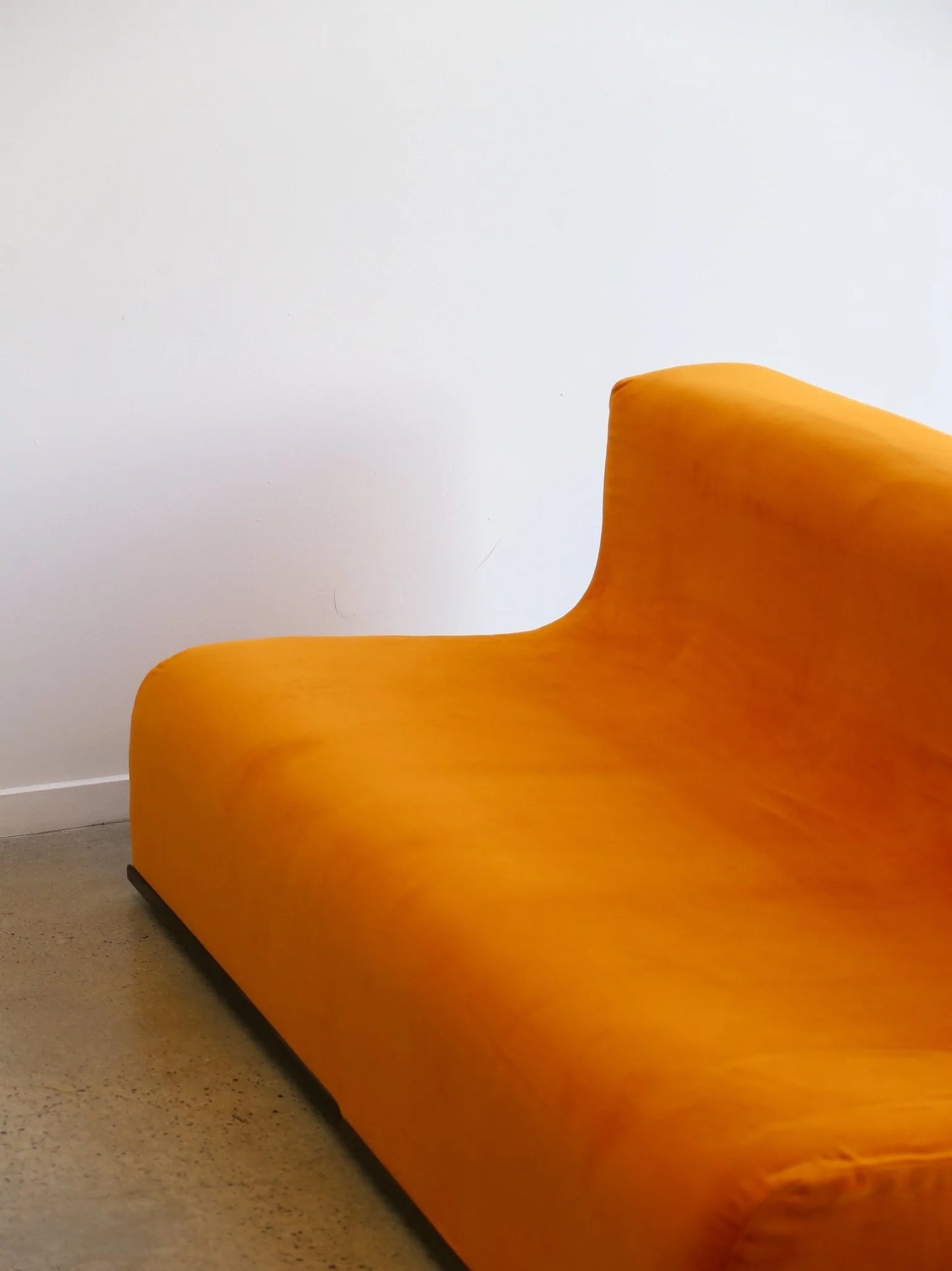 Space Age Sofa in Orange Velvet, Italy 1960s
