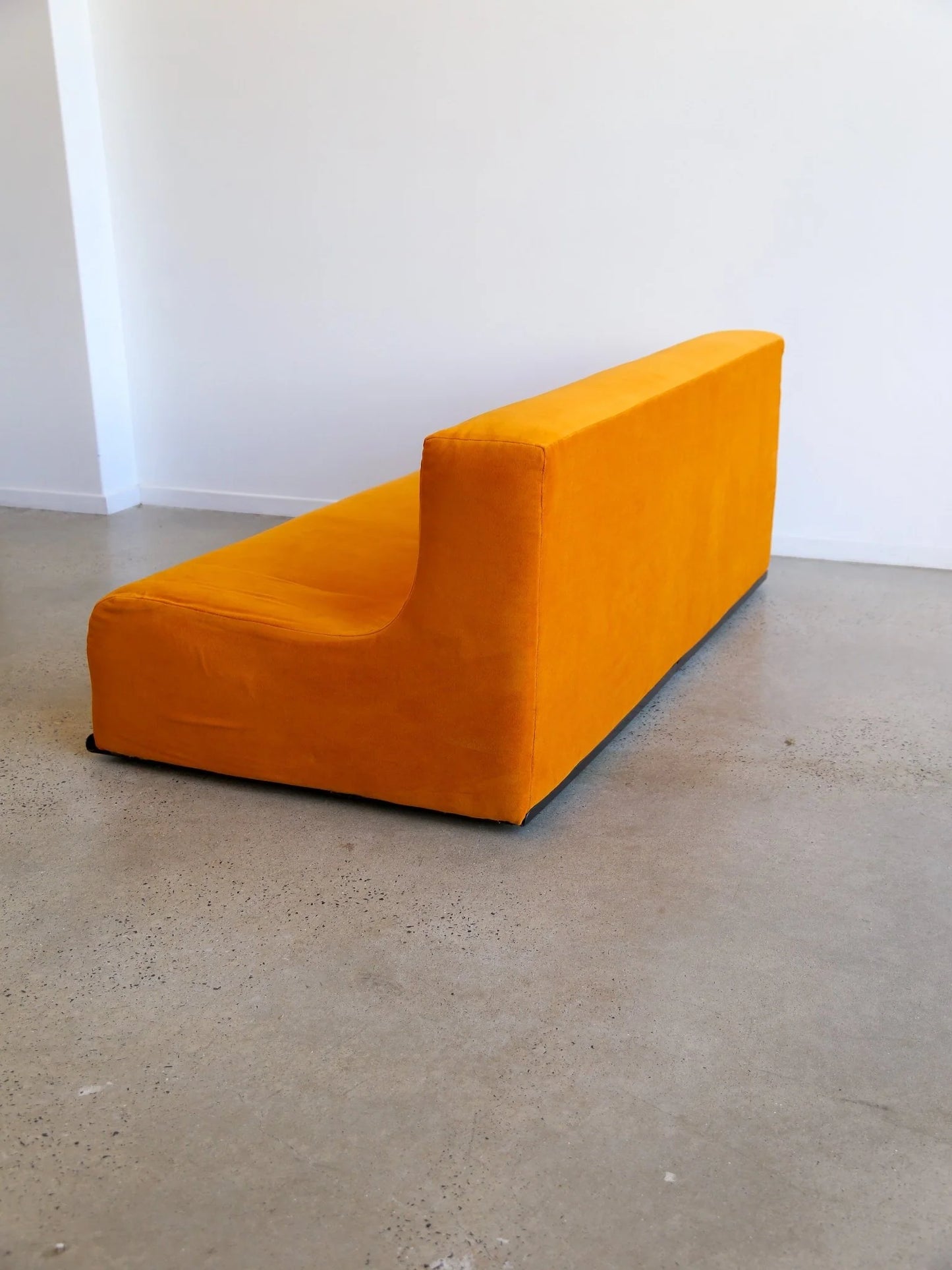 Space Age Sofa in Orange Velvet, Italy 1960s