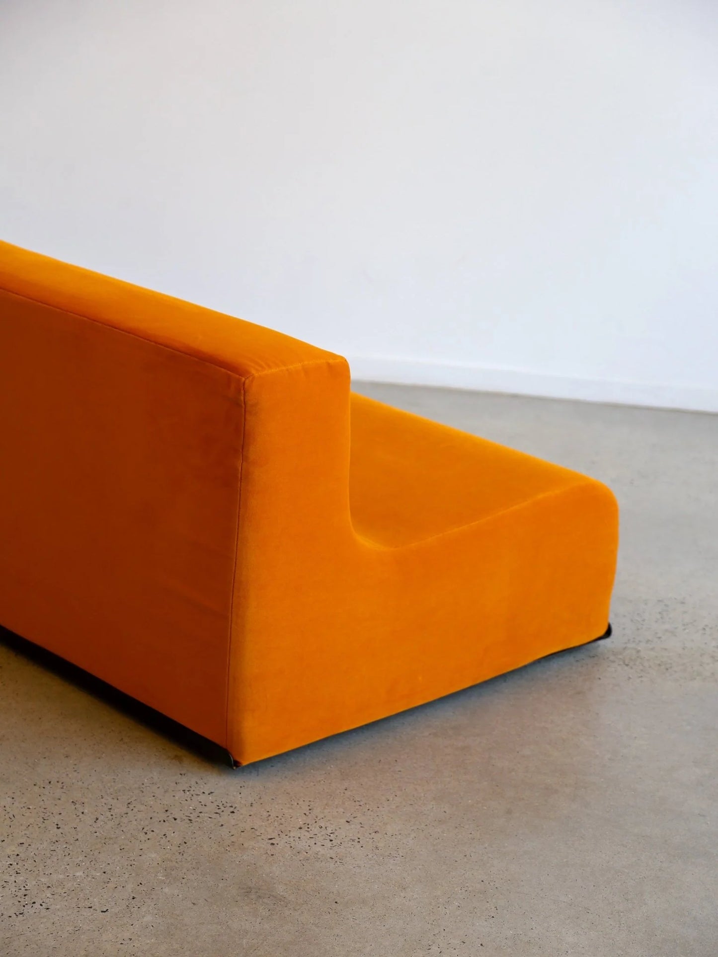 Space Age Sofa in Orange Velvet, Italy 1960s