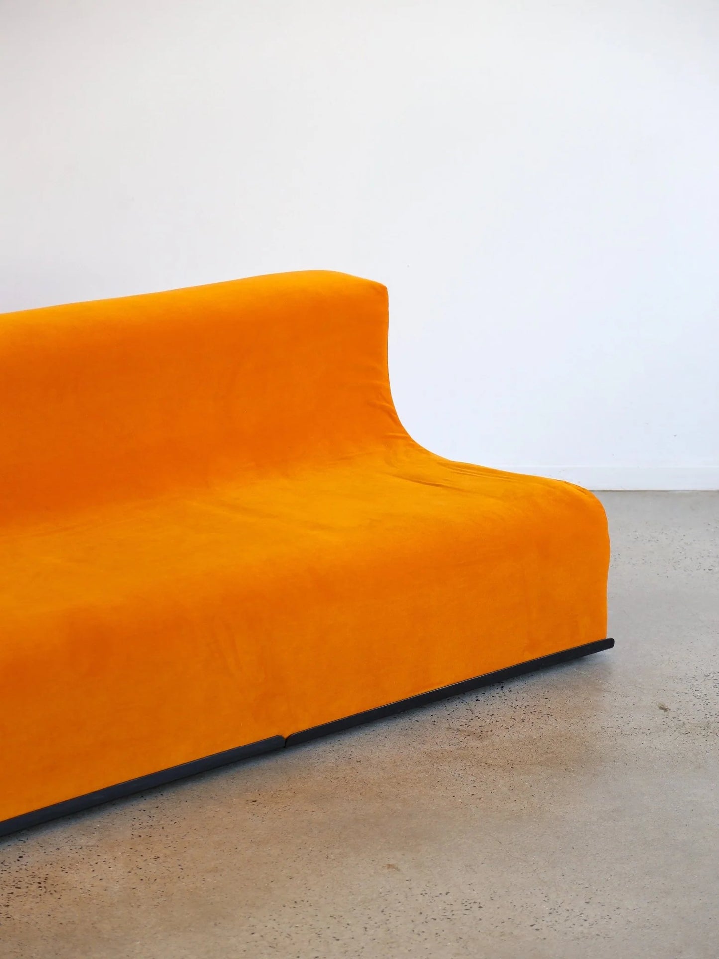 Space Age Sofa in Orange Velvet, Italy 1960s