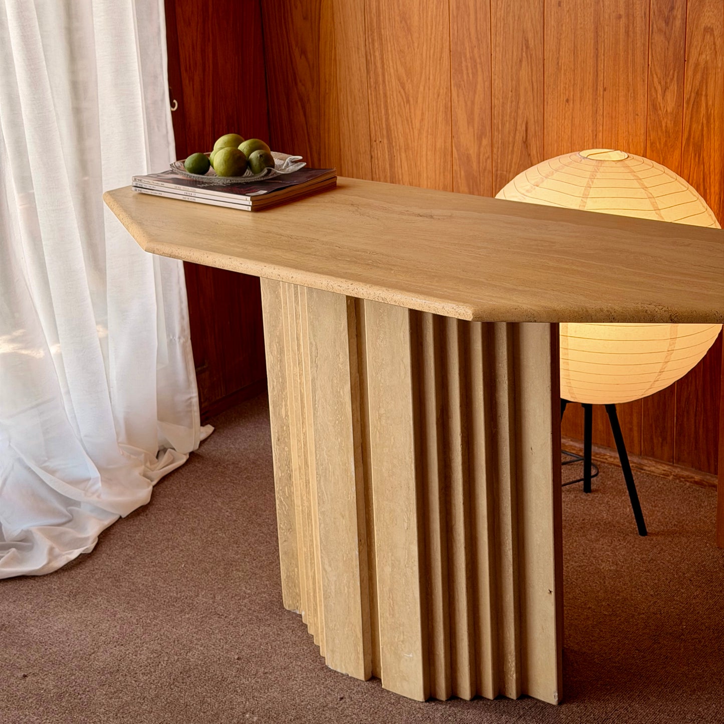 Vintage Italian Travertine Table #2