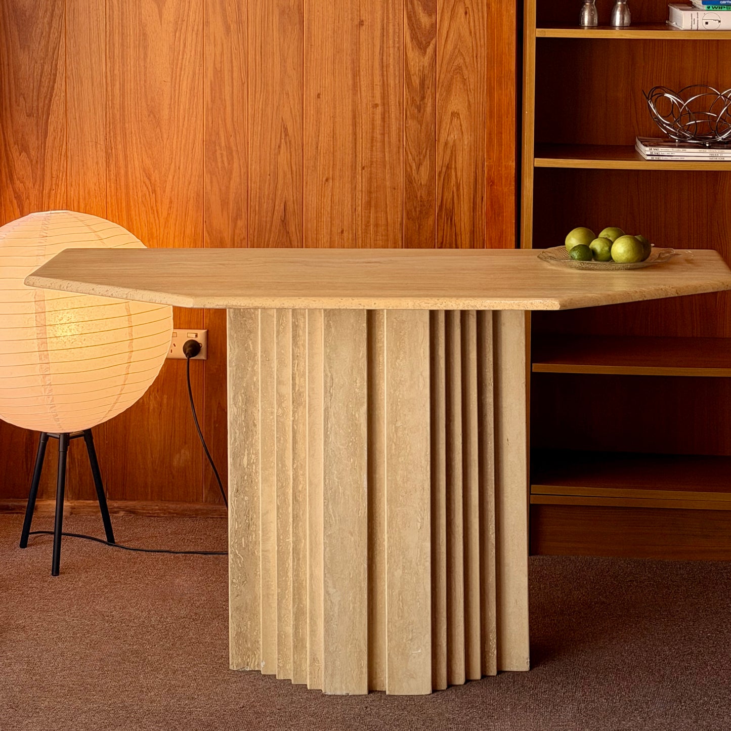 Vintage Italian Travertine Table #2