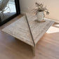 Vintage Split Level Unfilled Travertine Coffee Table