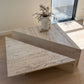 Vintage Split Level Unfilled Travertine Coffee Table