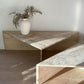 Vintage Split Level Unfilled Travertine Coffee Table