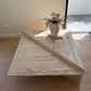 Vintage Split Level Unfilled Travertine Coffee Table