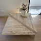 Vintage Split Level Unfilled Travertine Coffee Table