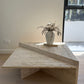 Vintage Split Level Unfilled Travertine Coffee Table
