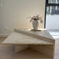 Vintage Split Level Unfilled Travertine Coffee Table