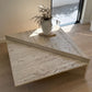 Vintage Split Level Unfilled Travertine Coffee Table