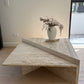 Vintage Split Level Unfilled Travertine Coffee Table