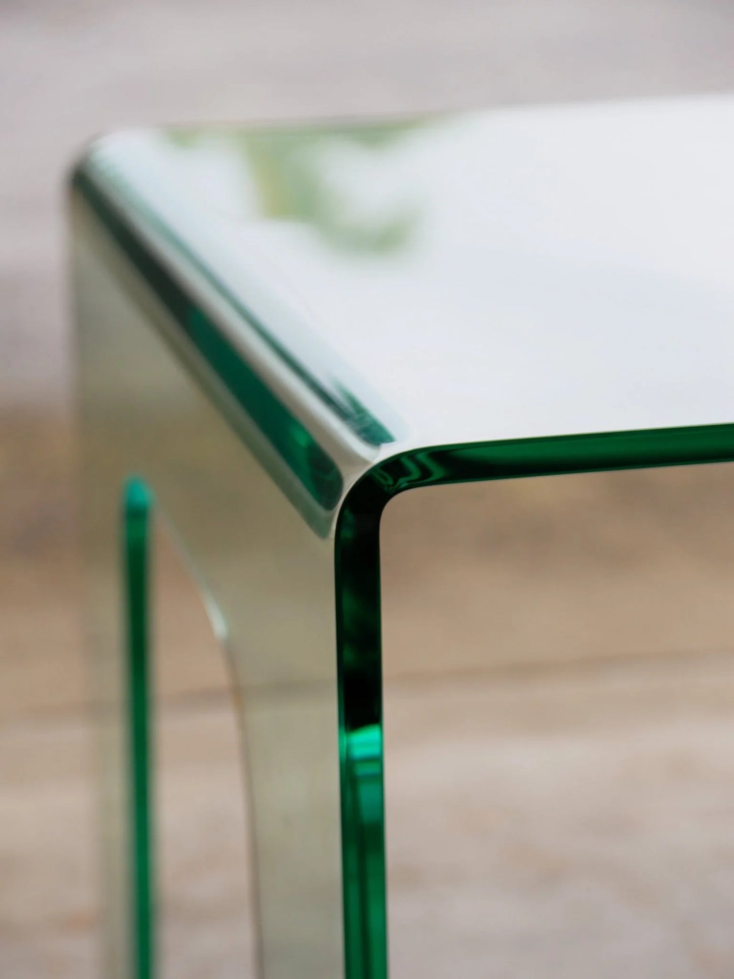 FIAM Italy Curved Glass Waterfall Table