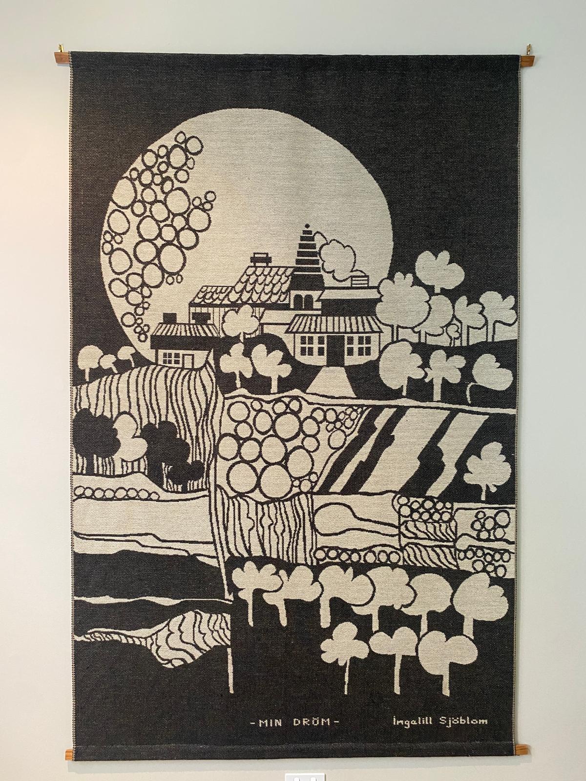 Mid Century Art Wall Hanging Tapestry By Ingalill Sjoblom