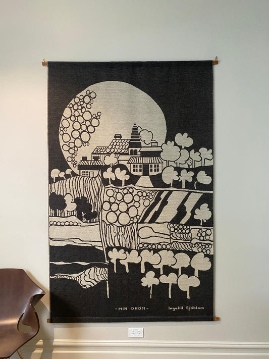 Mid Century Art Wall Hanging Tapestry By Ingalill Sjoblom