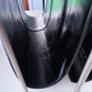 1960's Mid Century Italian Genuine Black Leather and Chrome Double Sling Magazine Rack