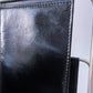 1960's Mid Century Italian Genuine Black Leather and Chrome Double Sling Magazine Rack