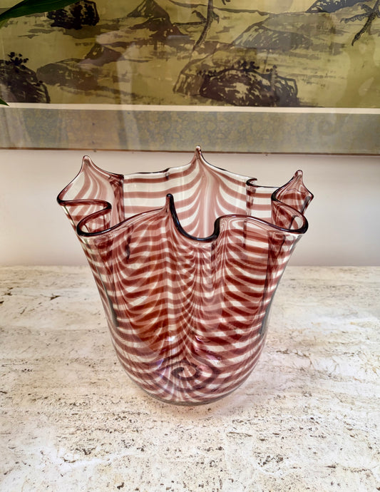 Vintage Striped Murano Vase