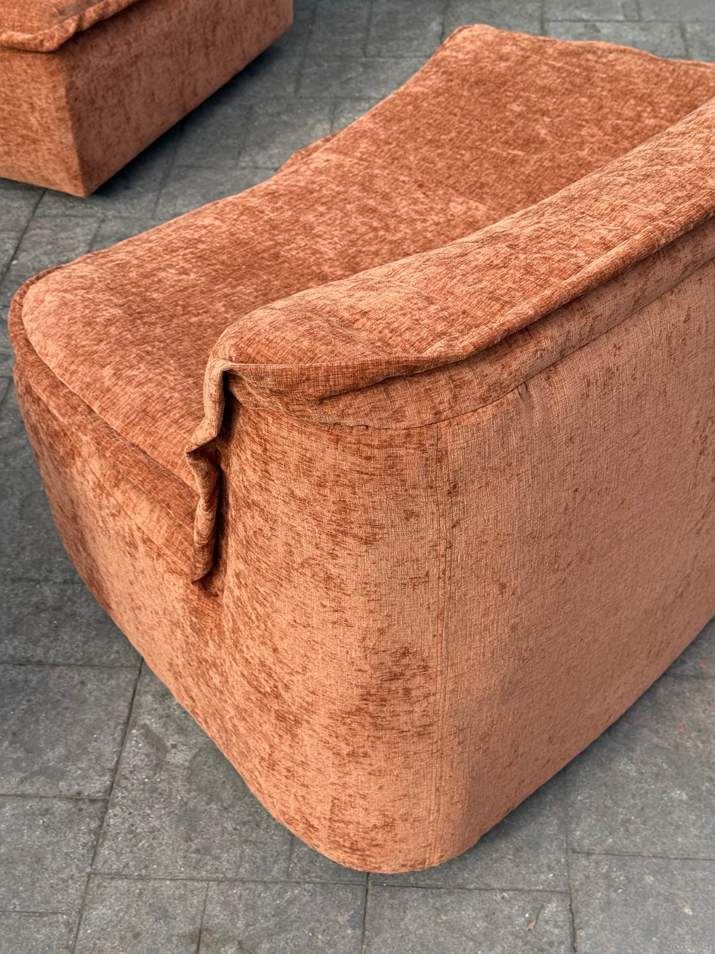 Large curved Cinnamon sofa set