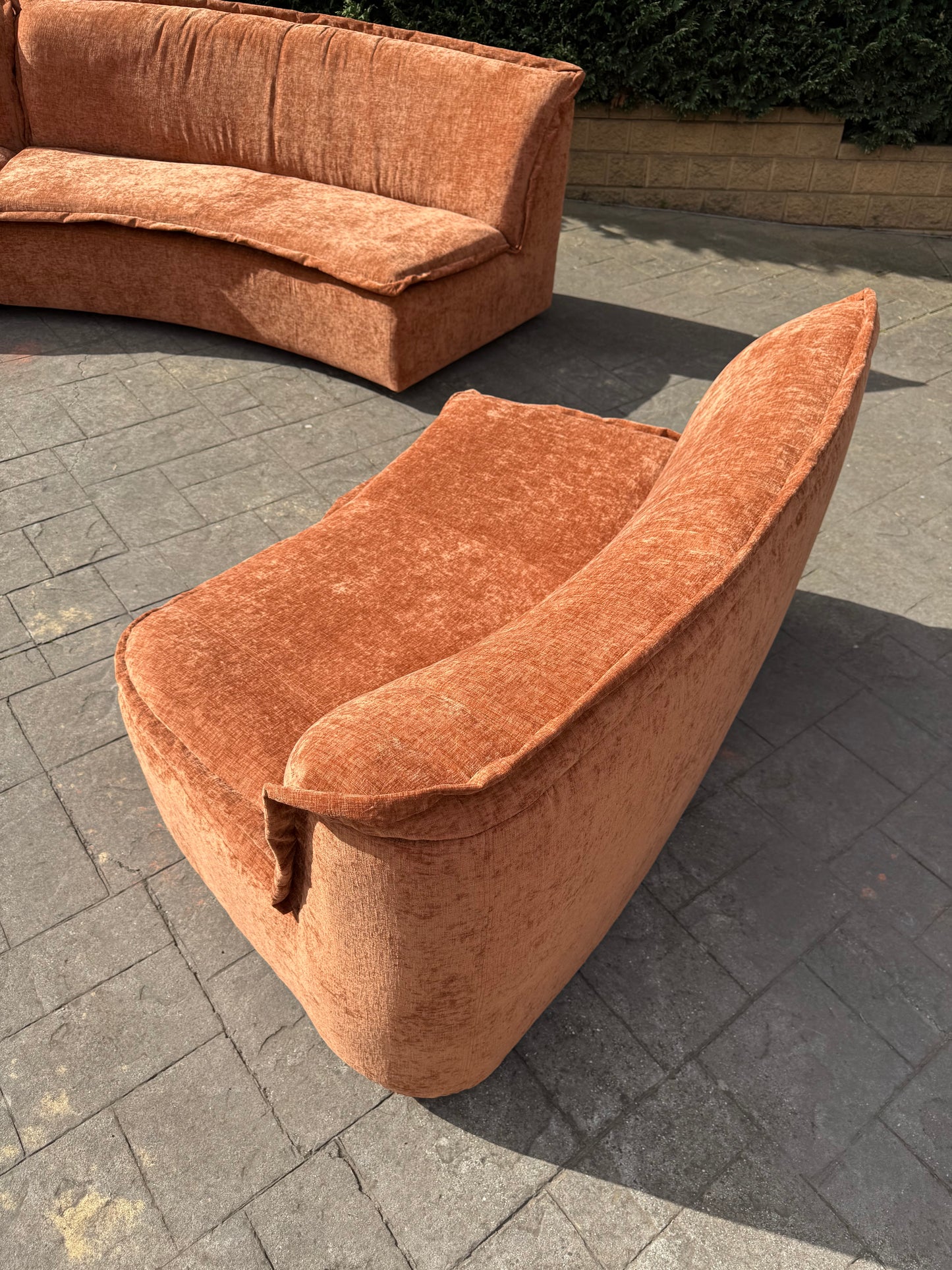 Large curved Cinnamon sofa set