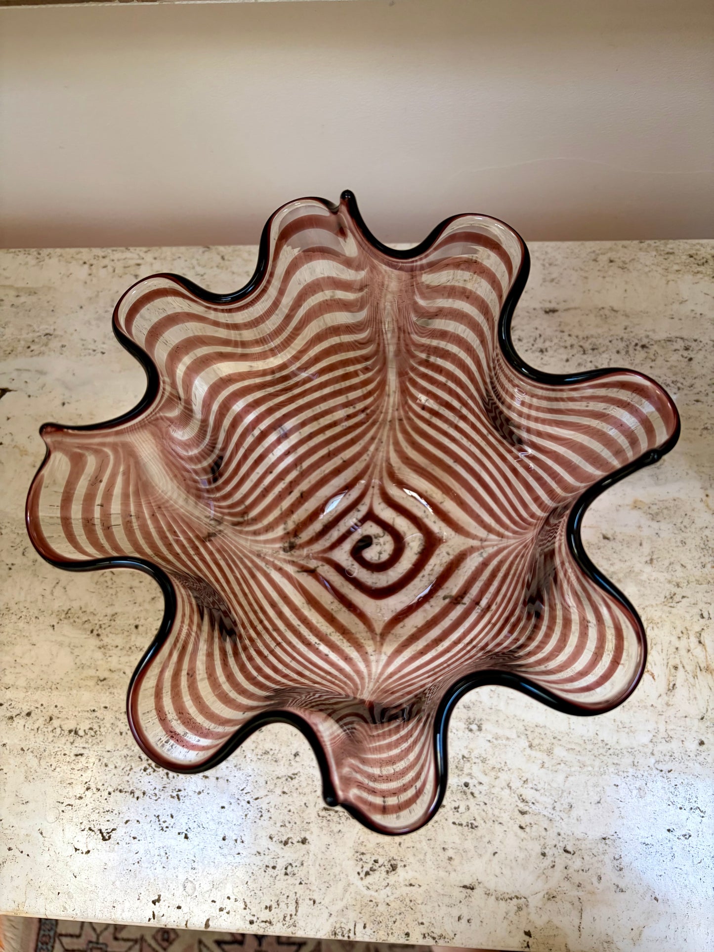 Vintage Striped Murano Vase