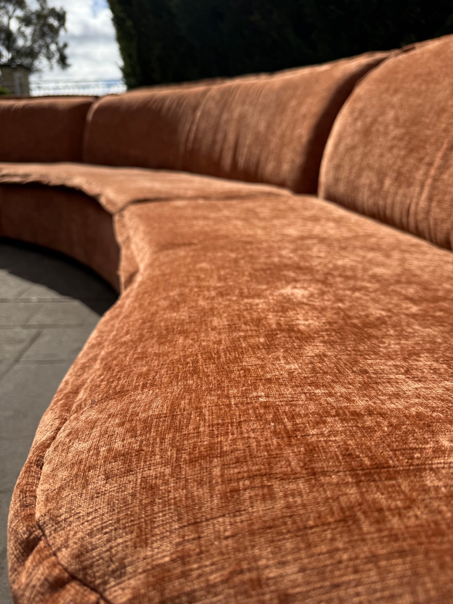 Large curved Cinnamon sofa set