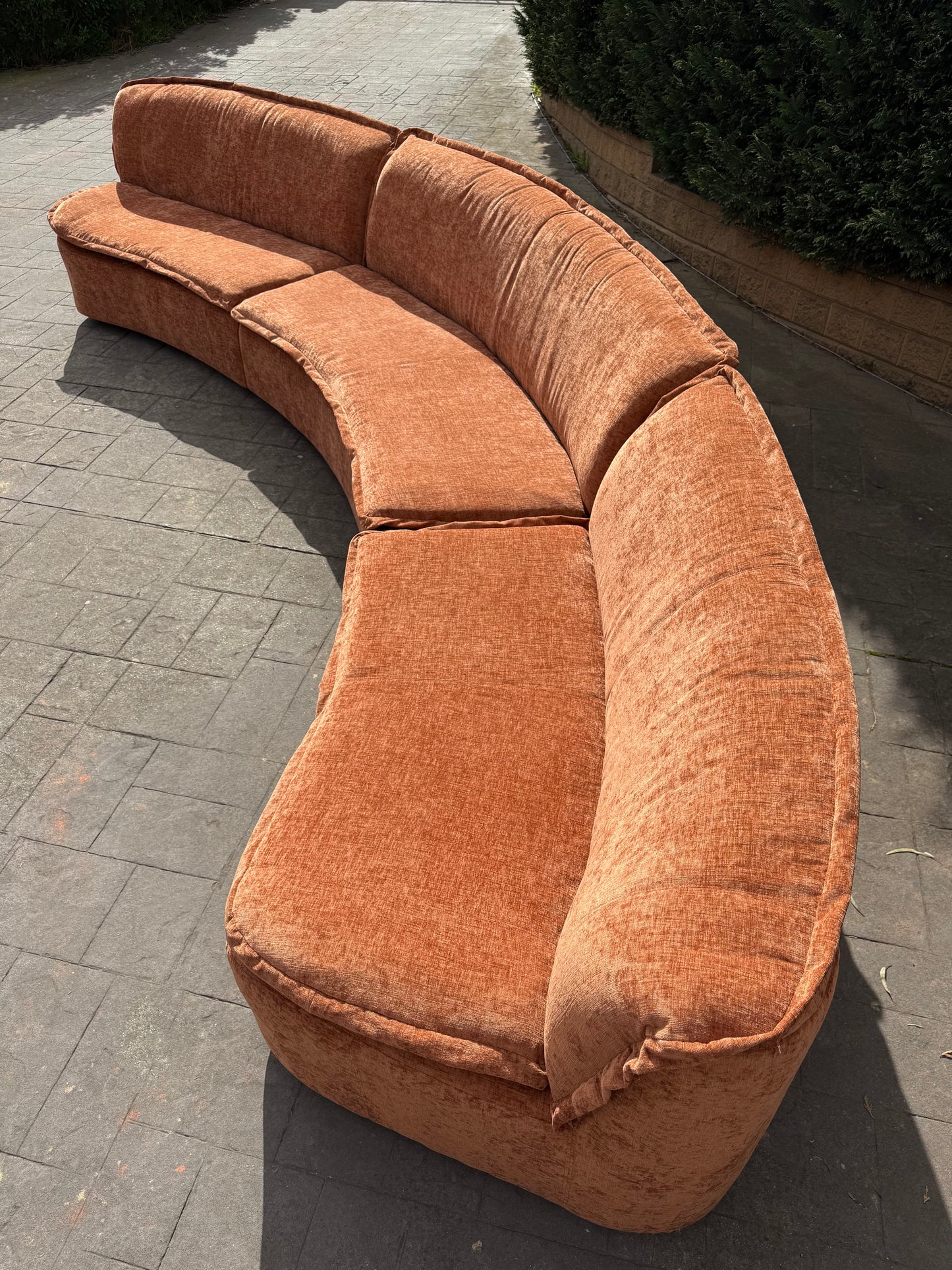 Large curved Cinnamon sofa set