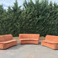 Large curved Cinnamon sofa set