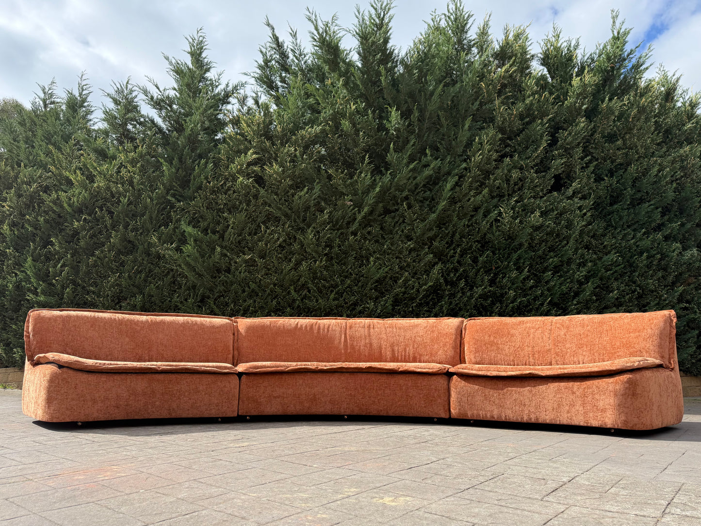 Large curved Cinnamon sofa set