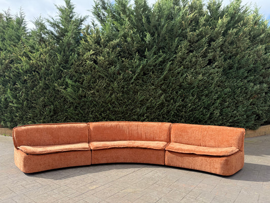 Large curved Cinnamon sofa set