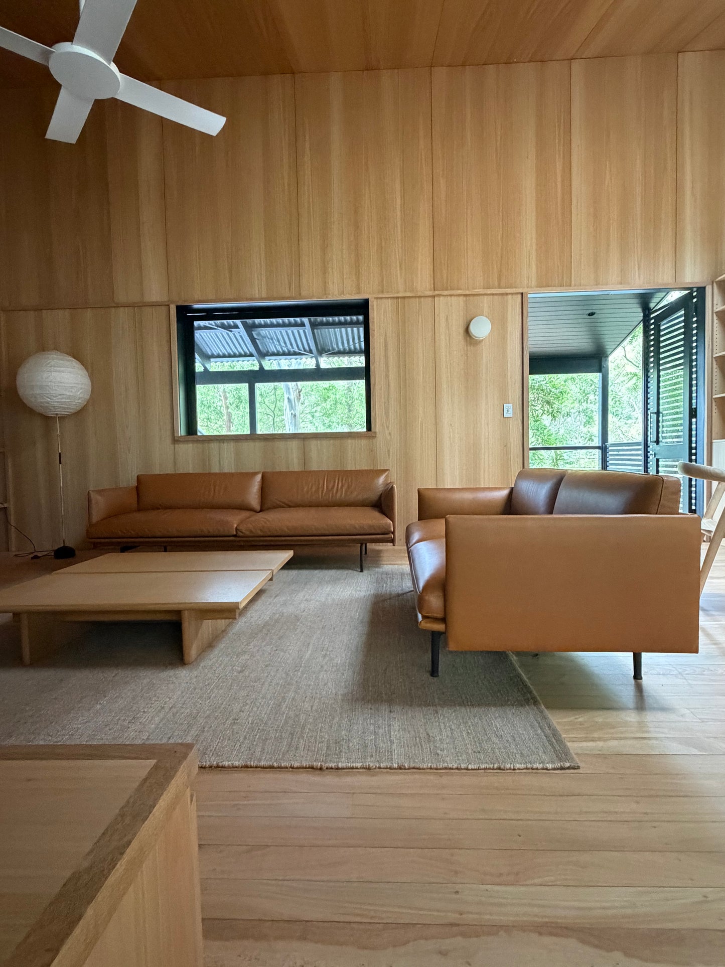 Muuto Outline Leather Three Seater and Two Seater Sofa