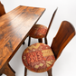Vintage Brutalist Solid Timber Dining Setting with Four Chairs