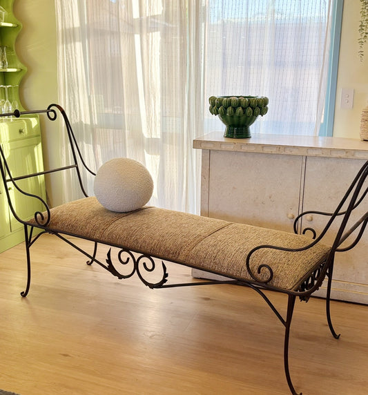 Wrought Iron Upholstered Daybed / Bench