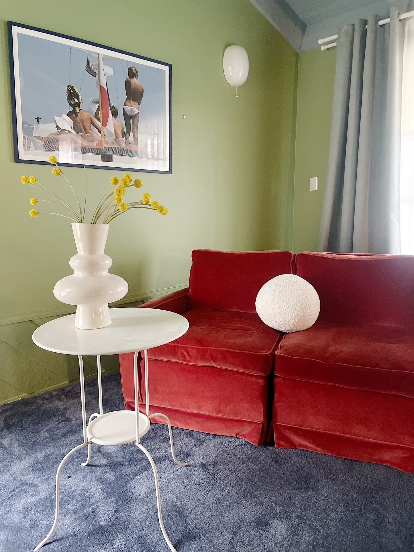 Burnt Orange Vintage Velvet Sofa