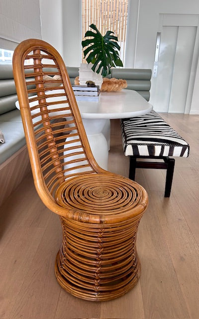 Vintage Rattan High Back Chair