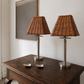 Pair of Vintage Chrome & Rattan Table Lamps