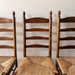 Set of Five Vintage Timber Ladder Back Dining Chairs with Rush Seats