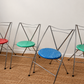 Set of 8 Vintage Chrome Dining Chairs with Terrazzo-Style Seats