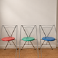 Set of 8 Vintage Chrome Dining Chairs with Terrazzo-Style Seats
