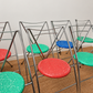 Set of 8 Vintage Chrome Dining Chairs with Terrazzo-Style Seats