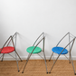 Set of 8 Vintage Chrome Dining Chairs with Terrazzo-Style Seats