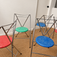 Set of 8 Vintage Chrome Dining Chairs with Terrazzo-Style Seats