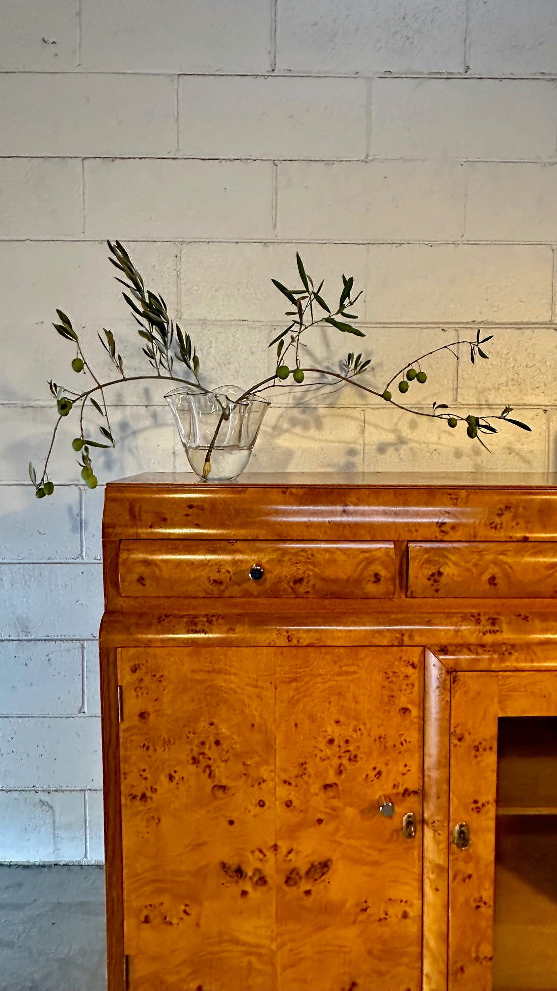 Mid Century Burlwood Sideboard
