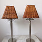 Pair of Vintage Chrome & Rattan Table Lamps