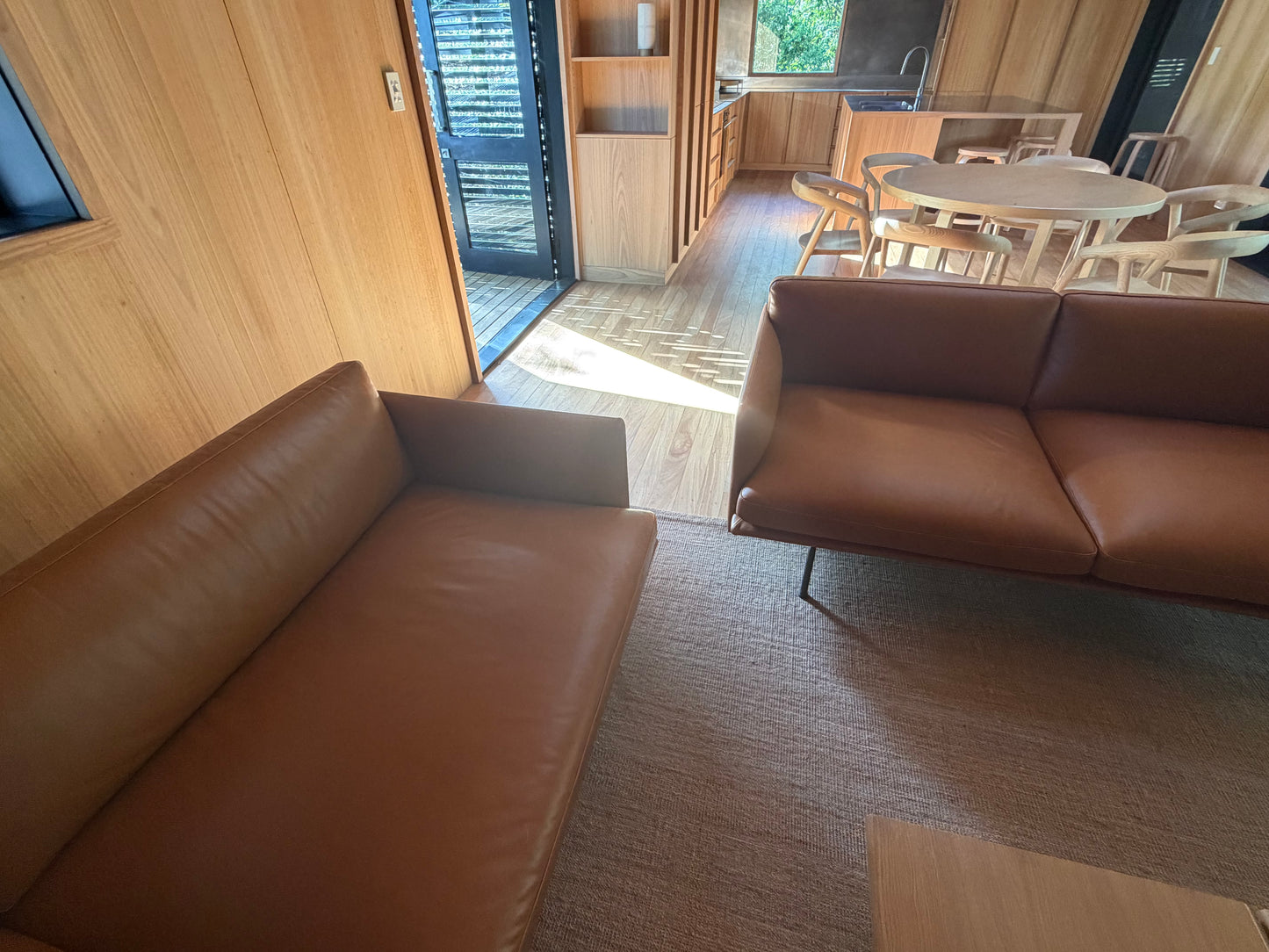 Muuto Outline Leather Three Seater and Two Seater Sofa