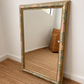 Vintage Floral Framed Mirror with Gold Tone Trim
